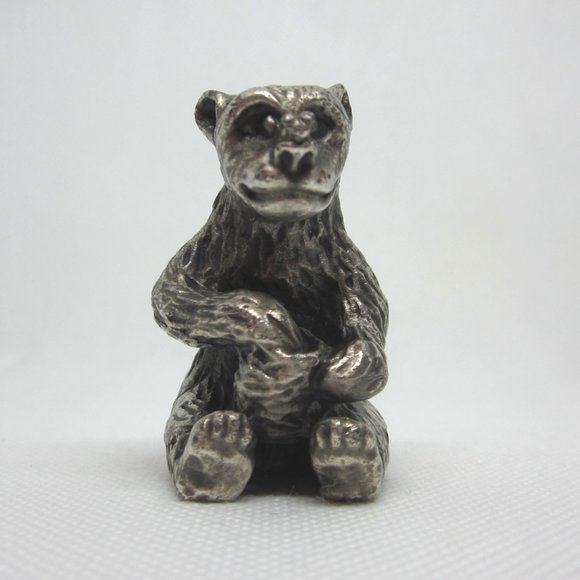 Ampersand Pewter Bear with Honey Pot miniature pewter figurine - Picture 2 of 7